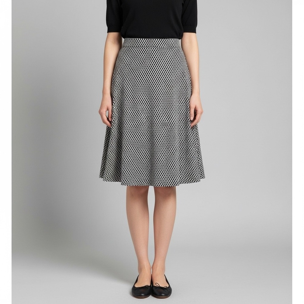 Ann Taylor Elegant Black and White Polka Dot Skirt A Line or Flare